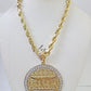 Real 10k Rope Chain Last Supper Charm Set 6mm 18"-26" Inch Necklace Yellow Gold