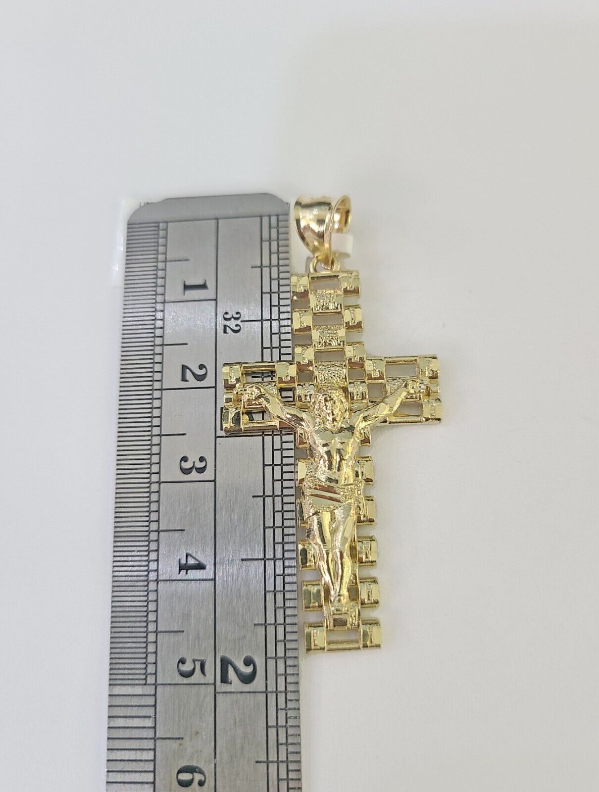 10k Jesus Cross Crucifix Charm Pendant Yellow Gold Men Women 3" 2.25" 2" Real