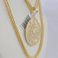 10K Franco Chain Mayan Calendar Pendant Charm Necklace 20"-26" 3mm Gold Yellow