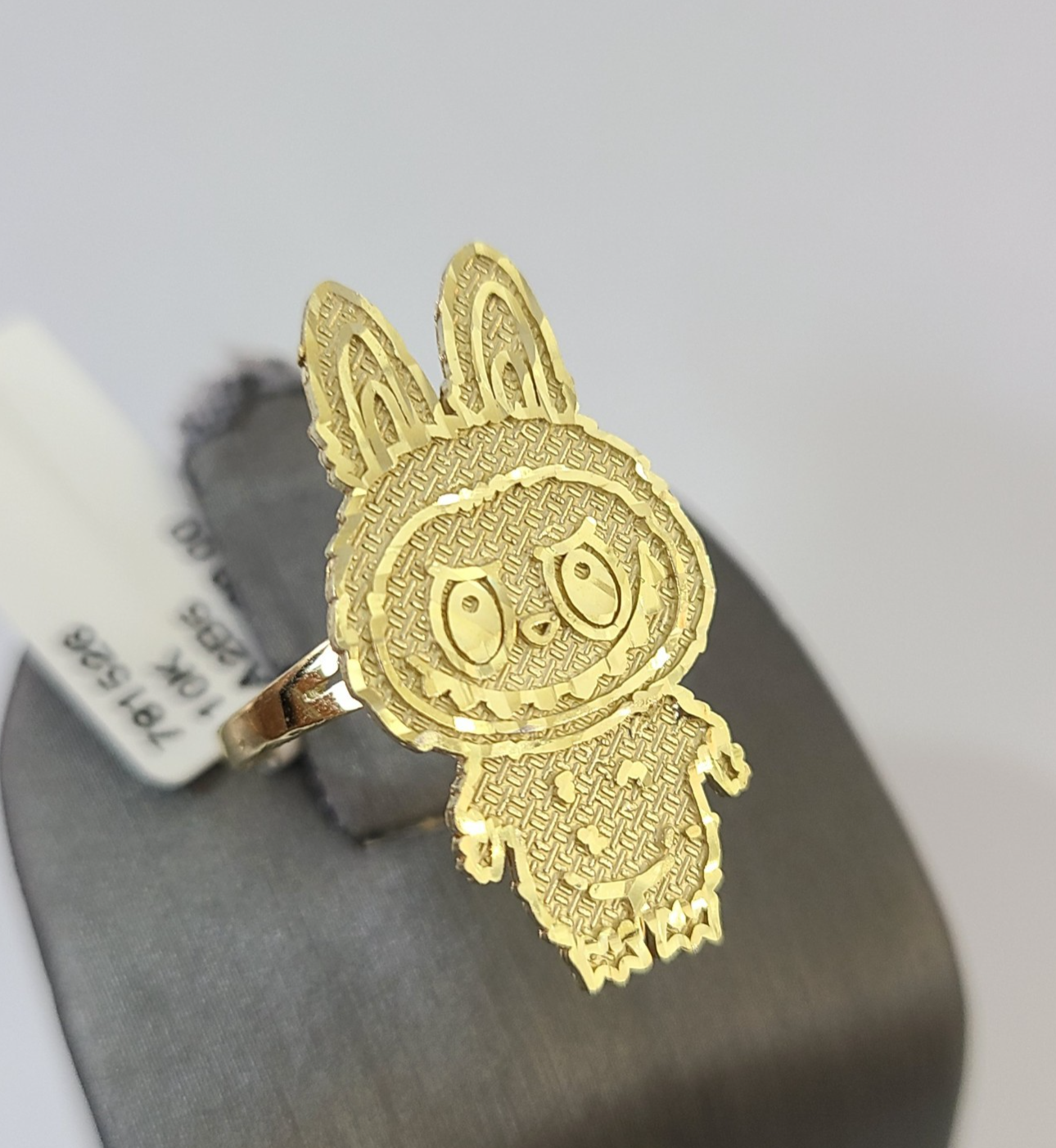 10k Cartoon Monster Ring Charm Pendant Yellow Gold Women Men Real Genuine