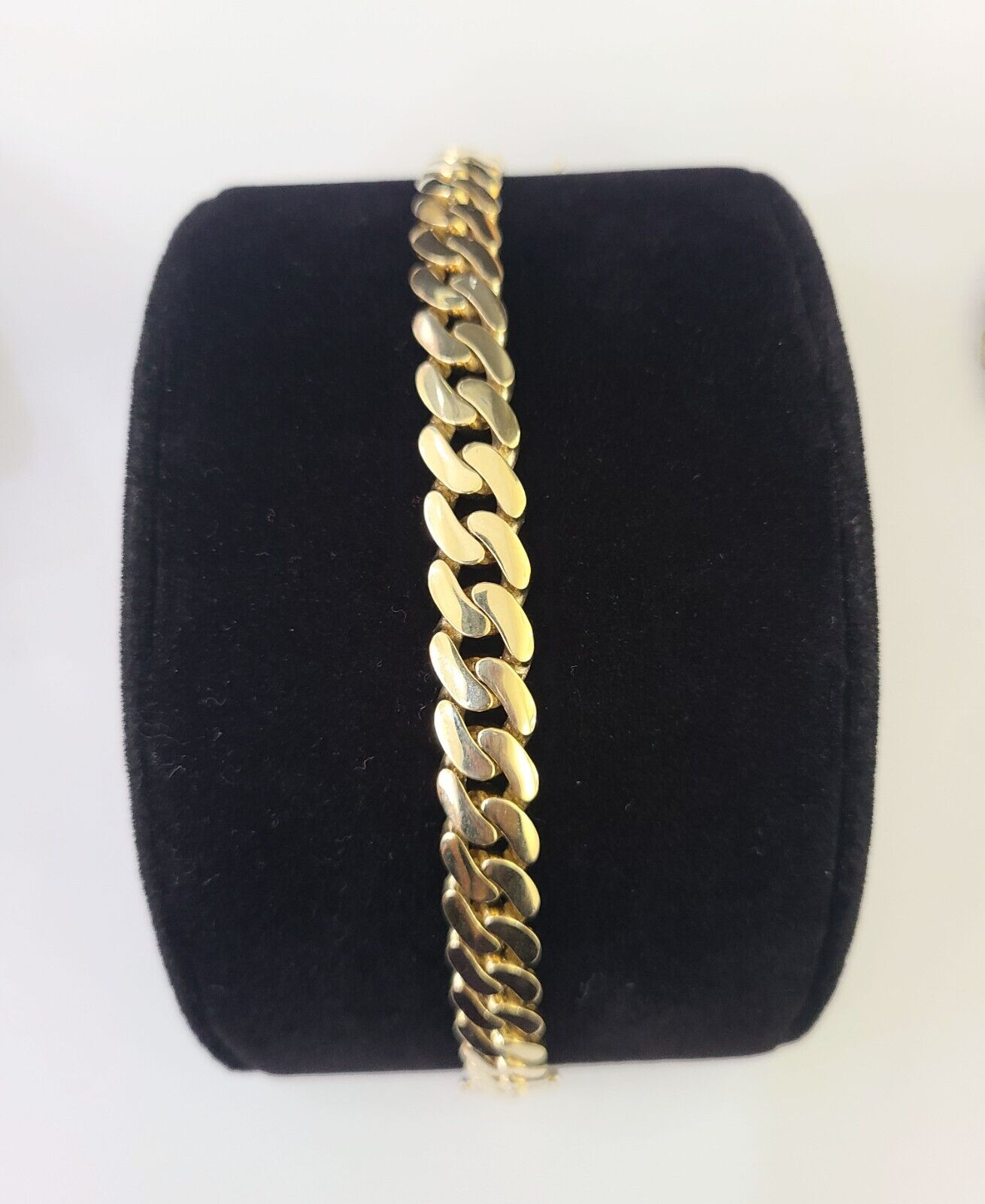 Real 10K Royal Monaco Bracelet Yellow Gold 8" Box Clasp 9mm Genuine