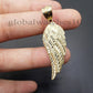 10k Yellow Gold Angel Wing Pendant Charm 10k Solid Rope palm Byzantine chain Set