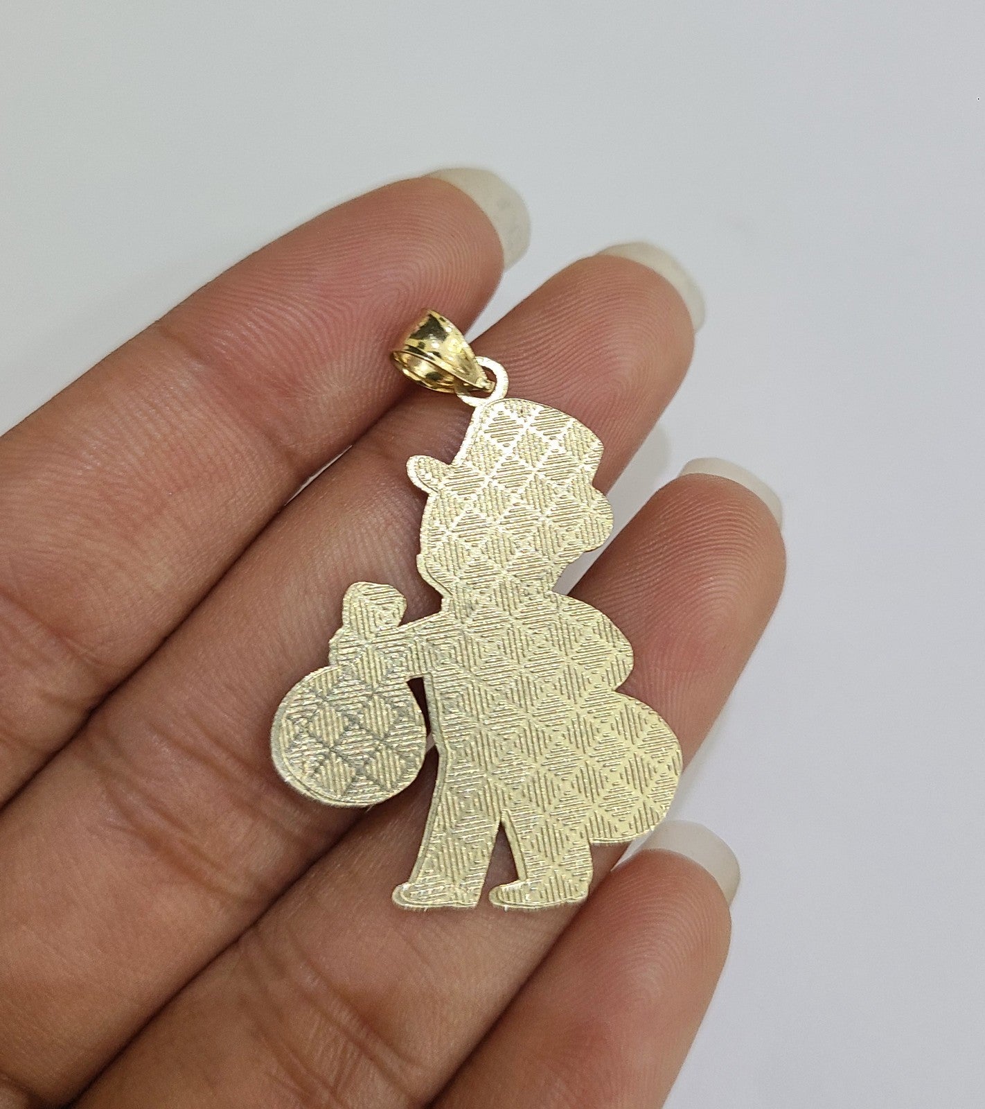 10k Gold Chain Miami Cuban Grandpa Money Bag Charm Set 4mm 18"28" Necklace