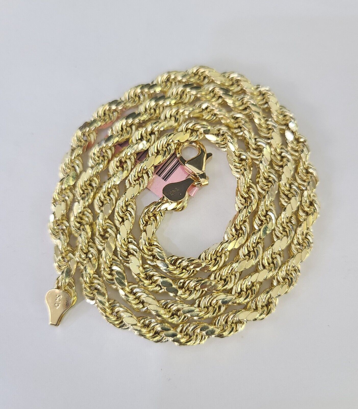 14k Real Rope Chain Yellow Gold 6mm 18"-28" Inch Men Women Genuine Necklace