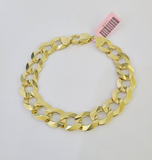 14K Real Yellow Gold Cuban Curb Bracelet Solid 12mm Link 8.5" inch Genuine