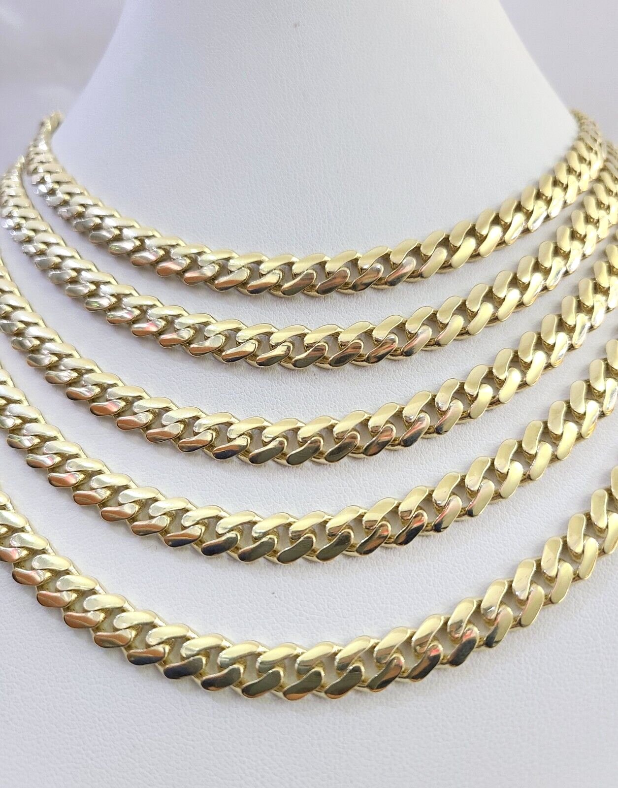 Real 10k Royal Monaco Chain 7mm 16-24 inches Necklace Yellow Gold Box Clasp