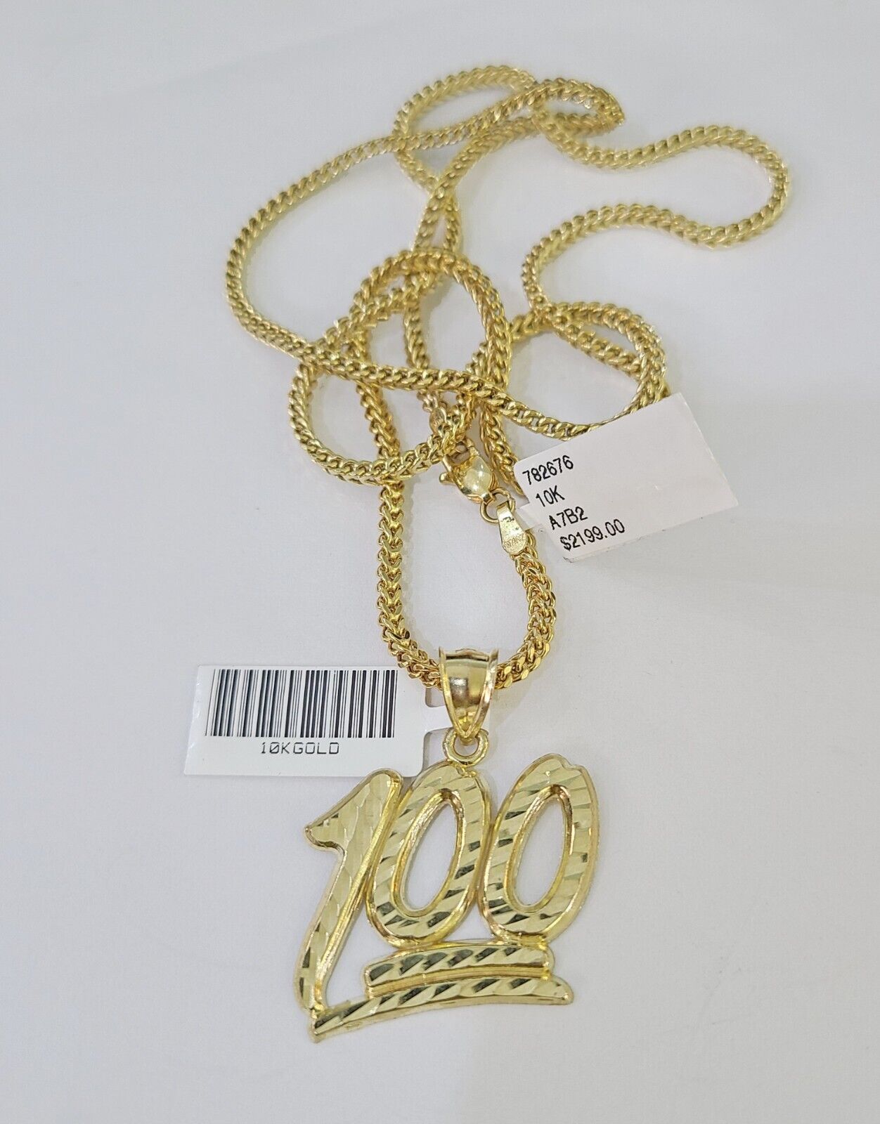 10K Gold Franco Chain 100 Charm Length 18-26 inches 2mm REAL Yellow