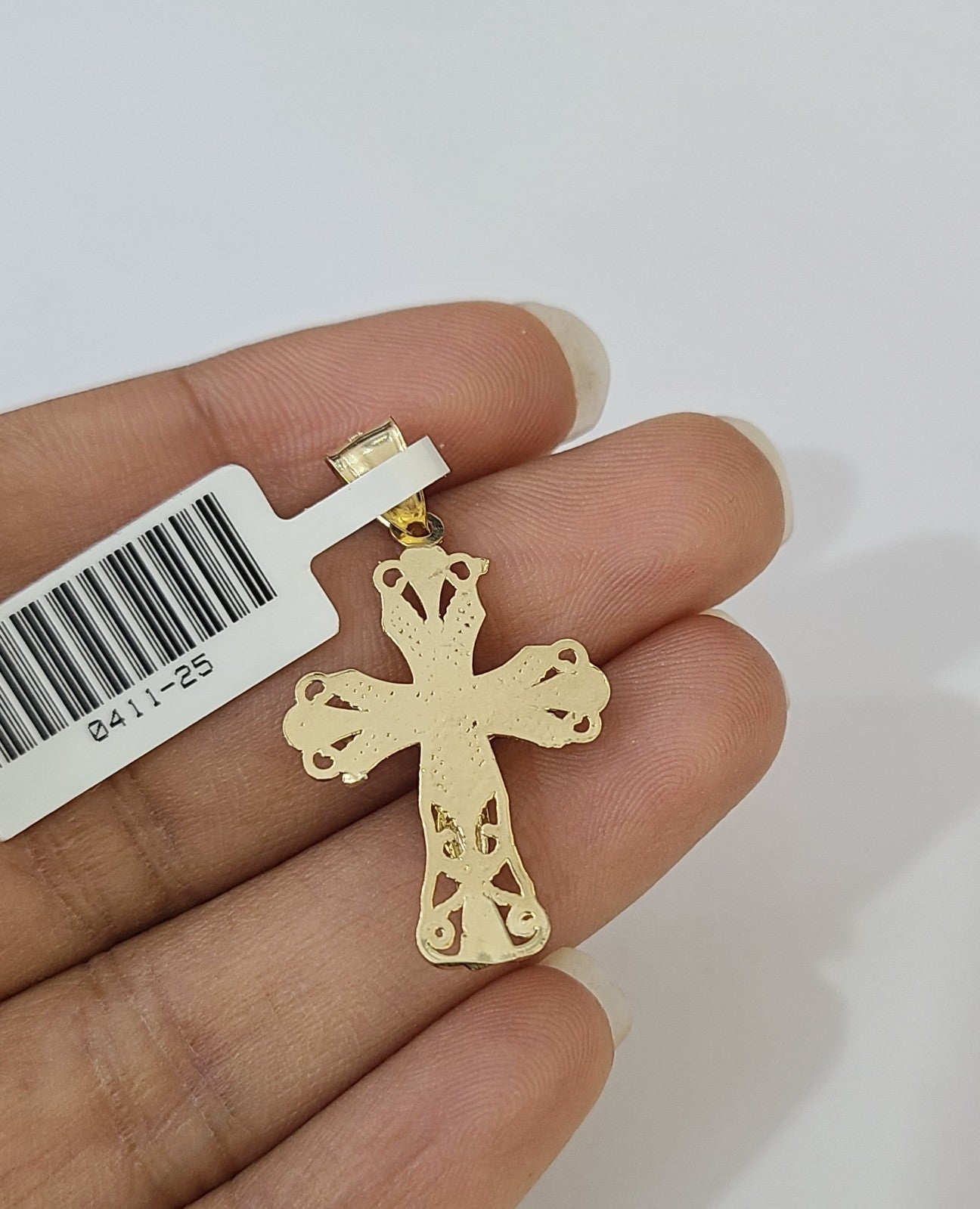 Real 10K Jesus Cross Pendant Crucifix Yellow Gold Charm Genuine