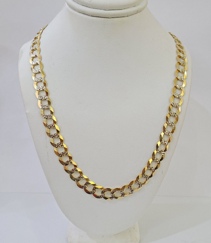 14k Yellow Gold chain Solid Necklace Cuban Curb Link REAL 8mm 20" - 30 Inch Mens