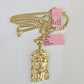 Real 14k Solid Chain Jesus Head Charm Set Miami Cuban 3mm Necklace Pendant