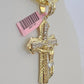 14K Franco Chain Jesus Cross Pendant Charm Necklace 20"-26" 4mm Gold Yellow