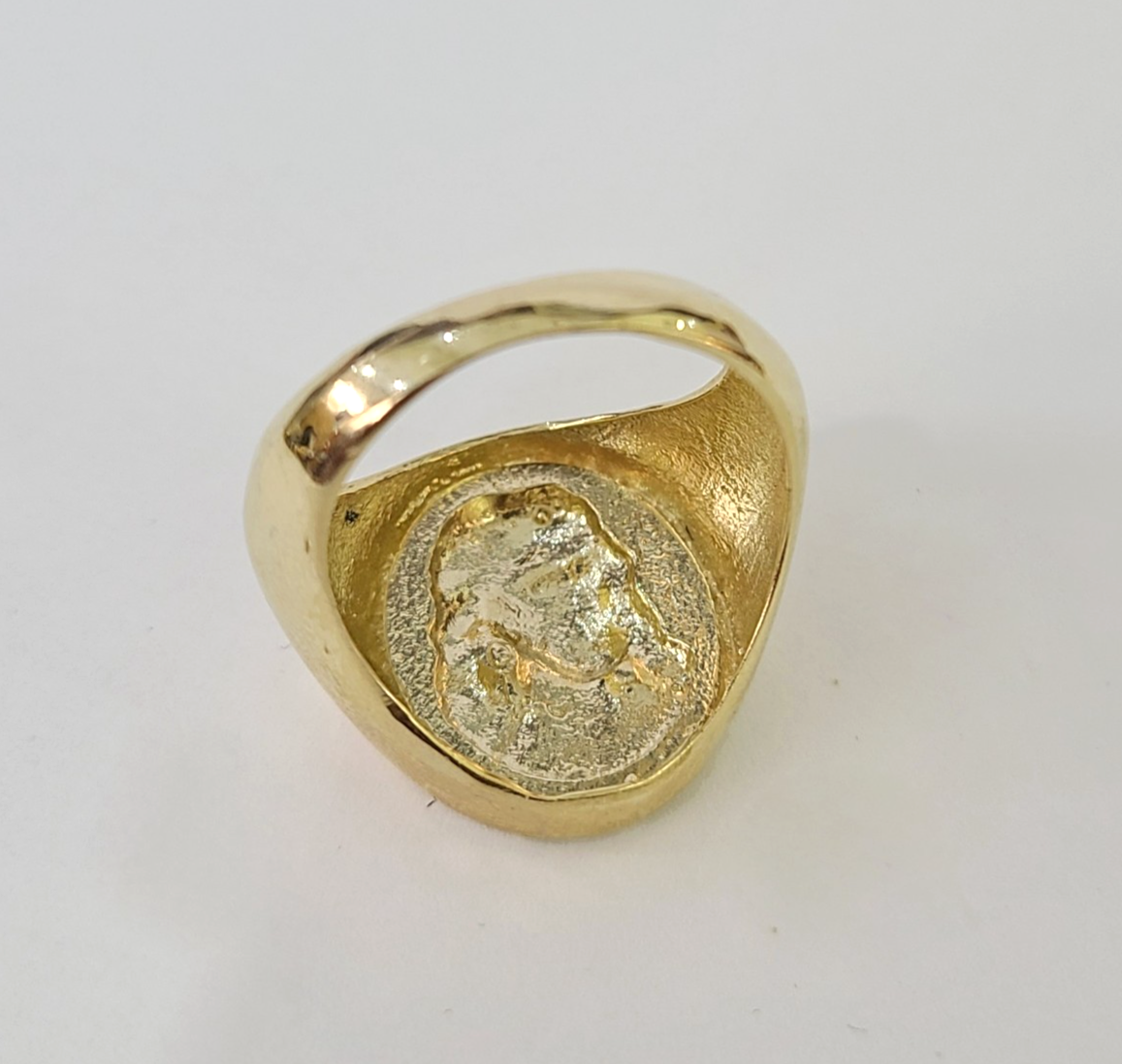 10k Jesus Head Ring Yellow Gold Men Real Genuine
