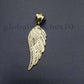 10k Yellow Gold Angel Wing Pendant Charm 10k Solid Rope palm Byzantine chain Set