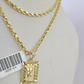 10k Gold Initial W Charm Rope Chain 16"-26" 2.5mm SET Necklace Alphabet Pendant