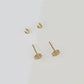 10k Yellow gold Flower Earrings Real Diamond screw-back Women Men studs