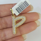 10k Yellow Gold Diamond P Charm Pendant Initial Alphabet Letter Real Genuine