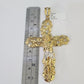 Real 14k Solid Chain Cross Charm Set Miami Cuban Link 6mm Necklace Pendant Gold