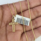 10K Solid Franco Chain Jesus Cross Pendant Charm Necklace 16"-24" 1mm Ladies