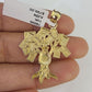 10K Gold Miami Cuban Chain Money Tree Charm 20"-30" 3mm REAL Pendant Necklace