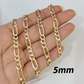 Real 14k Solid Gold Chain Figaro Link Necklace 3mm 4mm 5mm Men Women 14kt