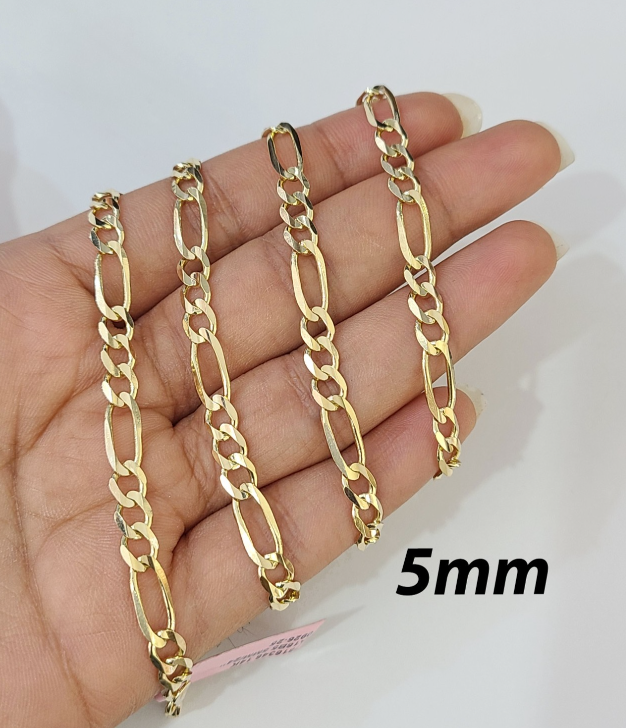 Real 14k Solid Gold Chain Figaro Link Necklace 3mm 4mm 5mm Men Women 14kt