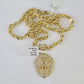 Real 10k Rope Chain RoaringLion Charm Necklace Pendant Set 5mm 20"-30" Inch Gold