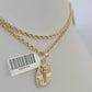 10k 2.5mm Rope Chain Pharaoh Pendant 18"-30" Yellow Gold Set Charm Necklace