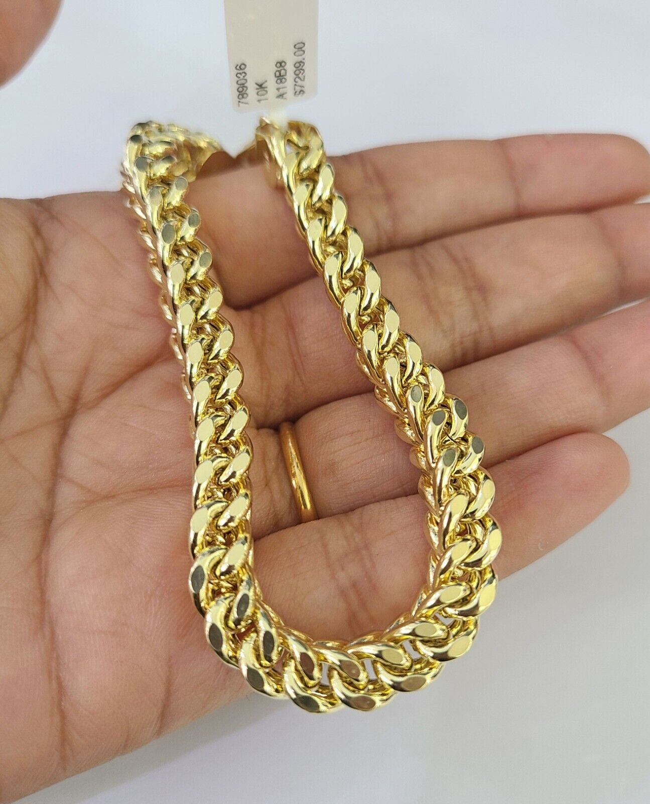 10k Franco Bracelet 8mm 8" Inch Yellow Gold Men Women Link Real 10kt
