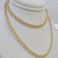 Real 10k Gold Chino ID Chain 4mm 20Inch Yellow Necklace Real Gold