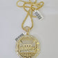 10K Yellow Gold Franco Chain Last Supper Charm ,necklace 3mm 18-26inch REAL 10KT