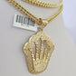 10K Franco Chain Crown Pendant Charm Necklace 20"-28" 4mm Gold SET Yellow