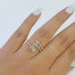 Real 10k Yellow Gold Diamond Ladies Ring Women Casual Engagement Wedding