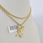 10k 2.5mm Rope Chain Eagle Pendant 18"-30" Yellow Gold Set Charm Necklace