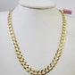 14k Solid Cuban Curb Link Chain 8mm 22 inch Yellow Gold Real Necklace