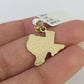 10K Solid Franco Chain Texas Map Pendant Charm Necklace 16"-24" 1mm Ladies