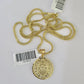 10K Franco Chain Mayan Calendar Pendant Charm Necklace 16"-24" 2mm Gold SET