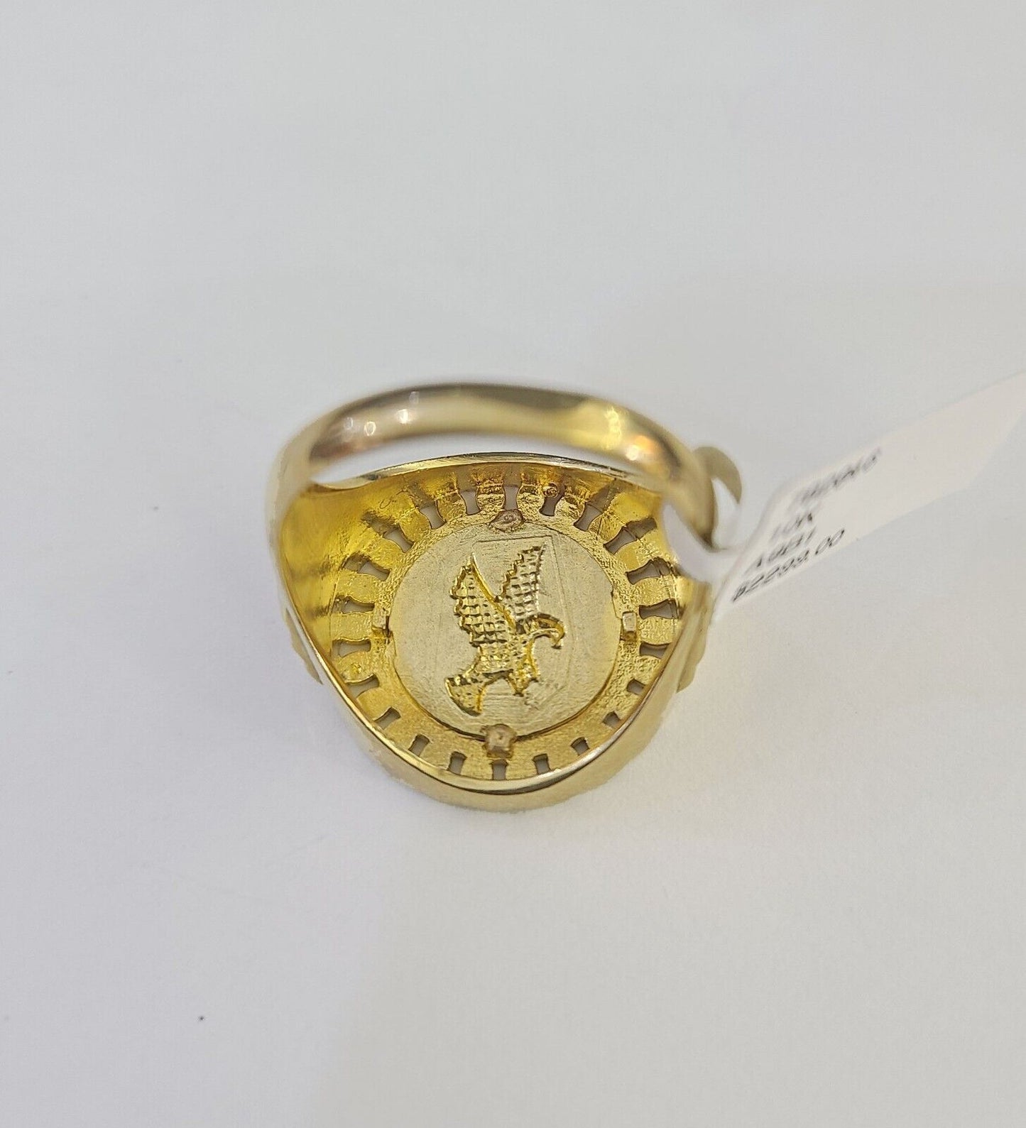 Real 10k Ring Eagle Fancy Design Yellow Gold Men Casual 10kt