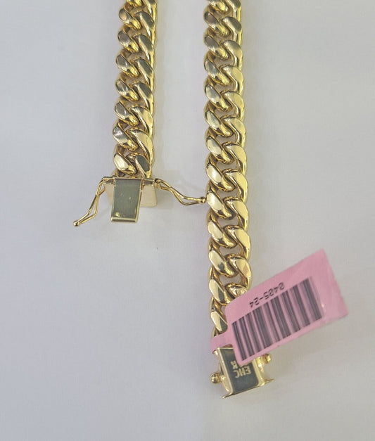 14k 8mm Miami Cuban Link Chain Yellow Gold Necklace 20"-30" Inches Real