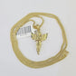 10K Solid Franco Chain Praying Angel Pendant Charm Necklace 18"-24" 1mm Gold