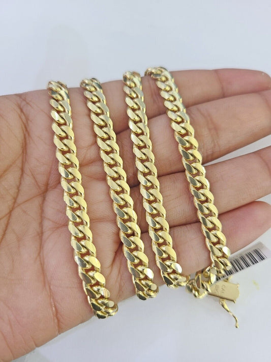 10k Miami Cuban Link Chain Necklace Solid Yellow Gold 5mm 18-26 Inches Real