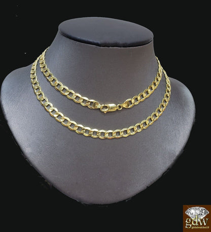 Real 10k Gold Cuban curb link chain Necklace 6.5mm 20" Authentic 10k Yellow Gold