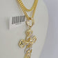 10K Gold Franco Chain Jesus Cross Charm Pendant 20-26 inches 2.5mm REAL Yellow