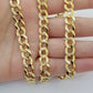 Solid 7mm 14k Gold Cuban curb Link chain Necklace 20 22 24 26 28 30 Inch Real