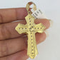 10k Solid Rope Chain Jesus Cross Charm Set 4mm 18"-30" Necklace Gold Pendant