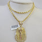 10k Solid Rope Chain Pharaoh Charm Set 4mm 18"-28" Necklace Yellow Gold Pendant