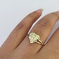 Real 10k Nugget Heart Ring Band Wedding Engagement Women Yellow Gold