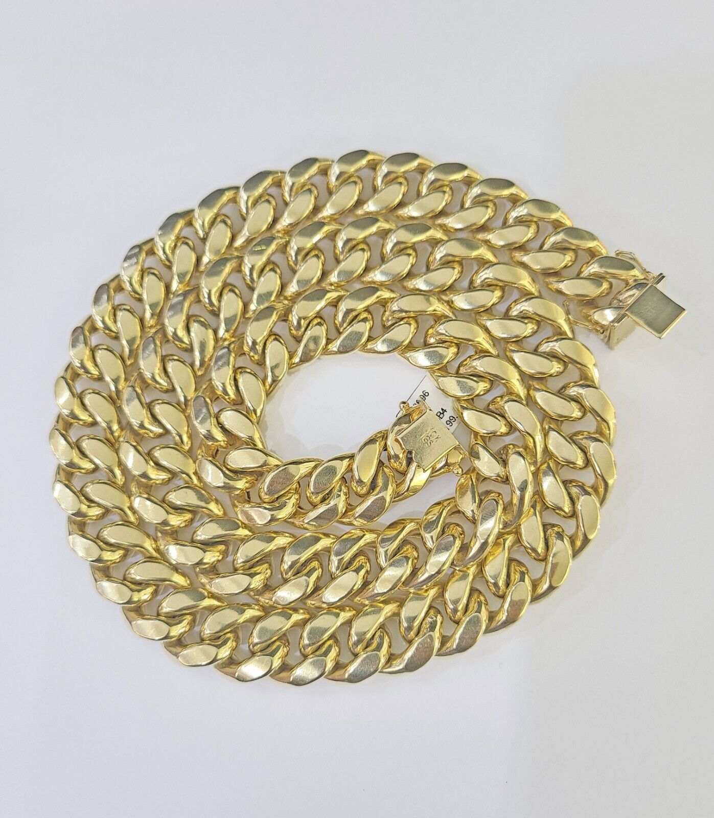 10k Yellow Gold Miami Cuban Link Chain Necklace 14mm 18-26 Inches Real