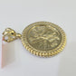 14k Centenario Charm Yellow Gold 50 Pesos 1947 Mexico Mexican Pendant Real 14kt