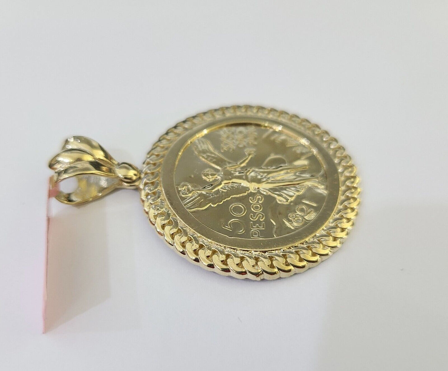 14k Centenario Charm Yellow Gold 50 Pesos 1947 Mexico Mexican Pendant Real 14kt