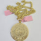 14k Chain Mayan Calendar Charm Set Miami Cuban Link 5mm 18"-30" Necklace Pendant